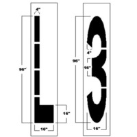 8' Federal Letter and Number Individual Stencils