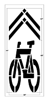 Shared roadway bicycle symbol stencil